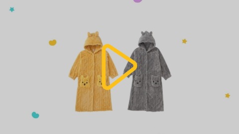 Дитячий плюшевий халат із капюшоном та кишенями